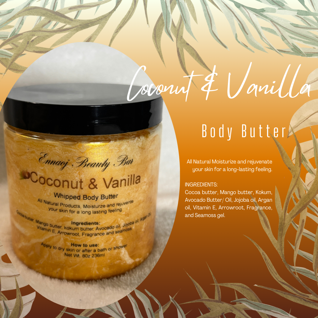 Coconut and Vanilla: Sea moss Whipped Body Butter